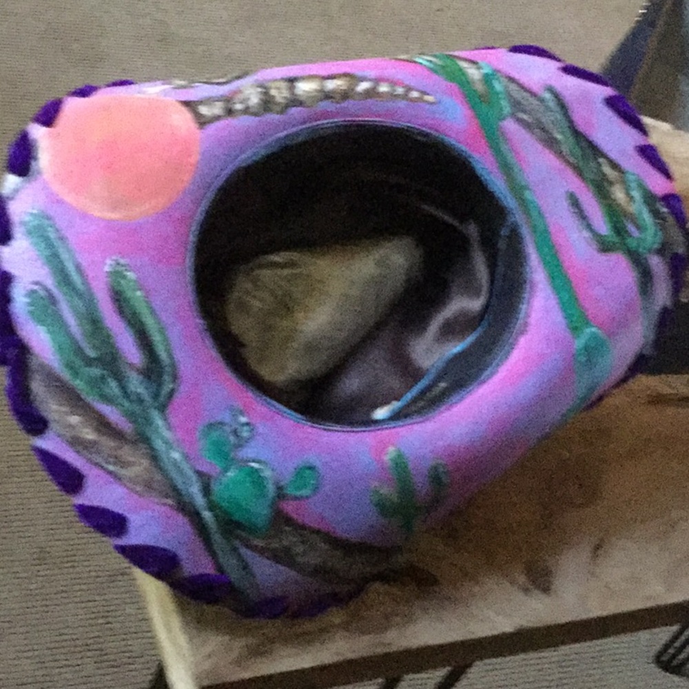 OOAK custom painted cowgirl cowboy felt western hat barrel national finals rodeo - Picture 3 of 11